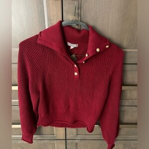 NWT JCrew red polo sweater. Size M.